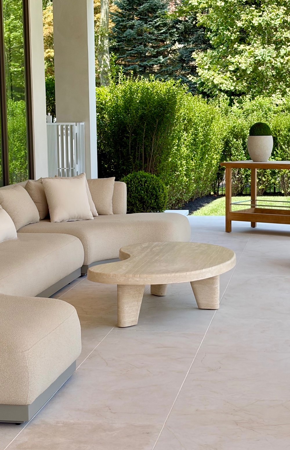 Curved outdoor sectional at the West Palm Beach showroom